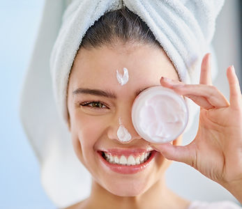 Woman with Face Cream