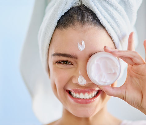 Woman with Face Cream