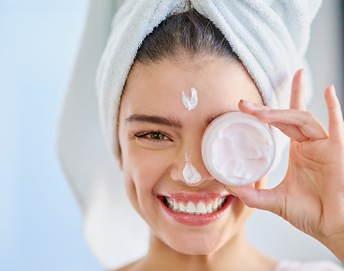 Woman with Face Cream
