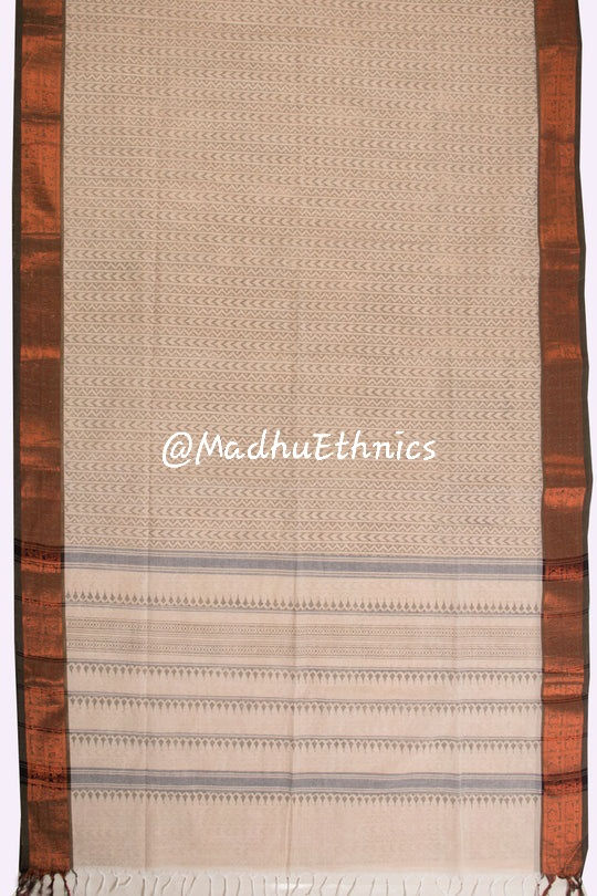 Thumbnail: Block printed cotton saree