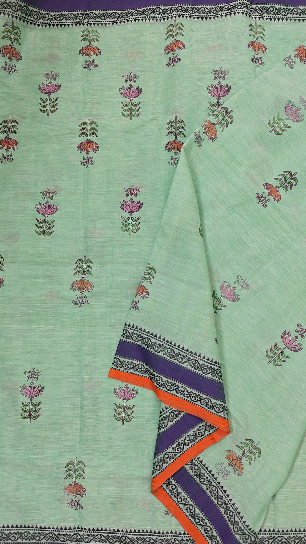 Thumbnail: Chitra: Hand painted handloom cotton saree 