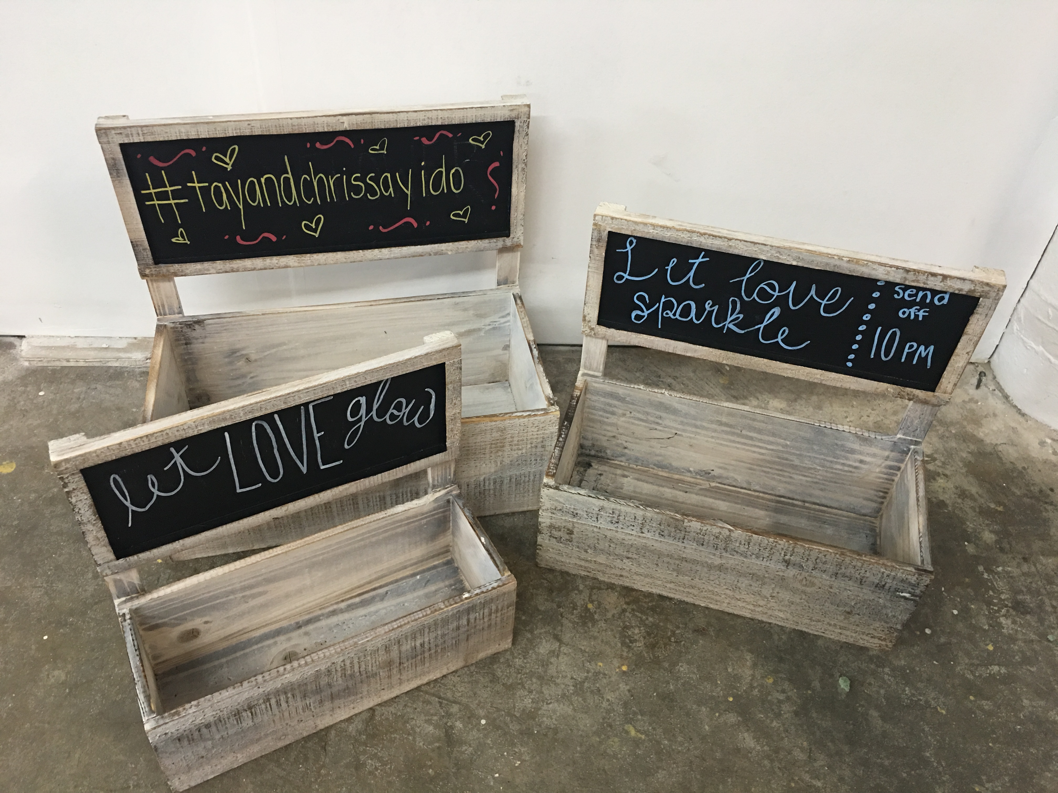 3 Wooden Chalk Box