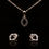 Thumbnail: Round Cut Cubic Zirconia Openwork Pendant and Stud Earrings Set in Rose Gold