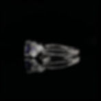 Cushion Cut Tanzanite and Marquise Cut Cubic Zirconia Engagement Ring in White Gold