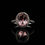 Thumbnail: Oval Cut Morganite and Diamond Halo Engagement Ring in White Gold