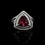 Thumbnail: Trillion Cut Rhodolite and Cubic Zirconia Double Halo Cocktail Ring in White Gold