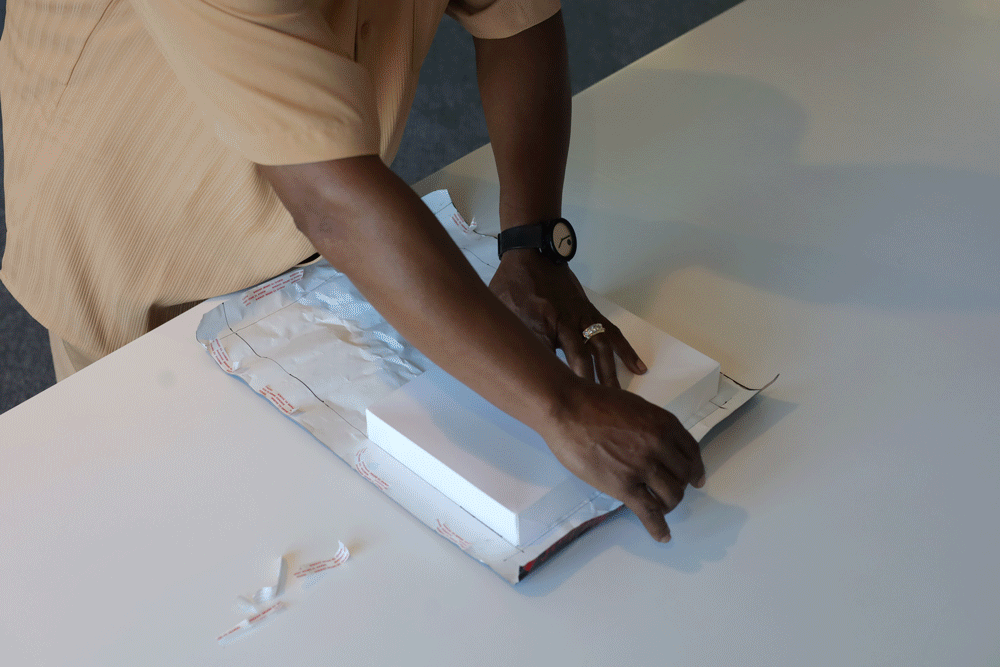 Gift wrap that folds, sticks and looks great.