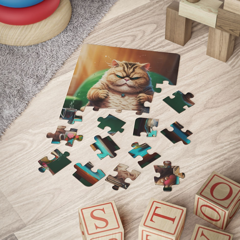 Thumbnail: Kids' Puzzle, 30-Piece ,"Whimsical tea Cat"