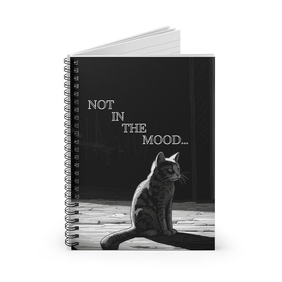 Thumbnail: Spiral Notebook - Ruled Line NOT in the mood kitty