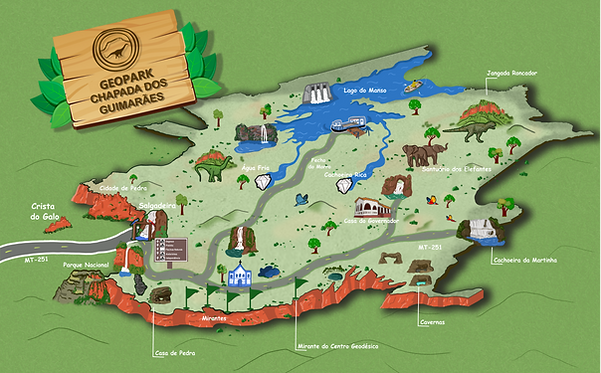 Conheça o mapa geoturistico do Geoparque Chapada dos Guimarães