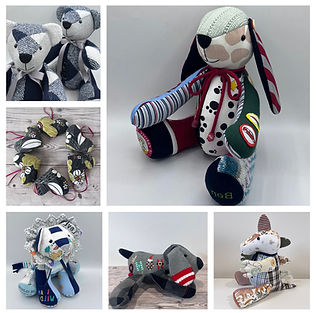 Heidi-Lou Handmade Keepsakes creates a range of Bears, Animals, Blankets and Cushions from sentimental clothing