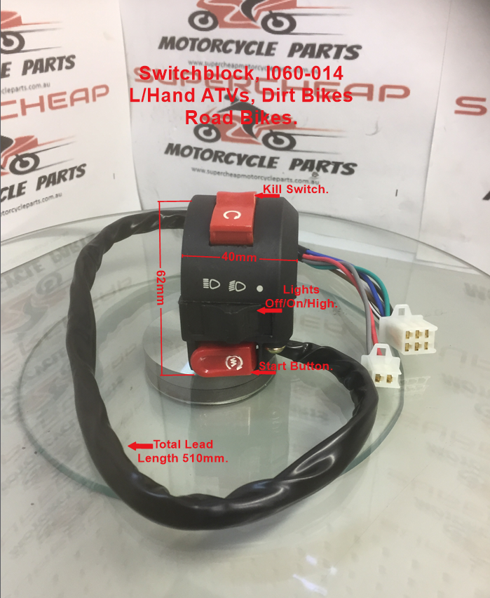 Switchblock, Left Hand for ATVs, Dirt Bikes, Kill switch,Lights, Start switch