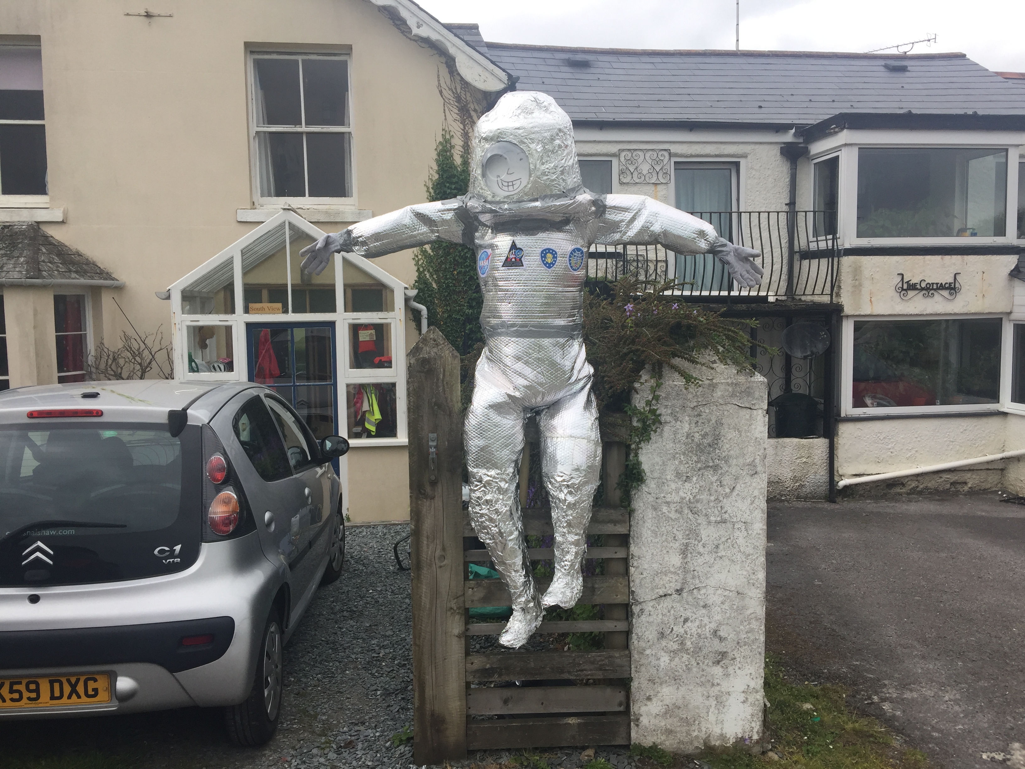 Scarecrow at Clearbrook Village Hall