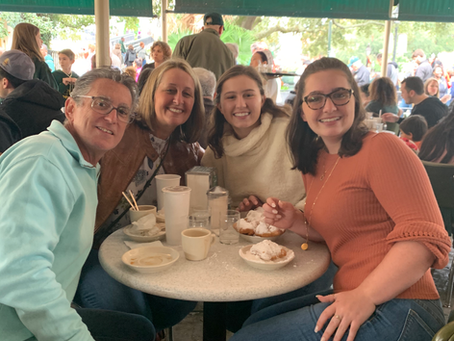 Dede and her family at Cafe Du Monde