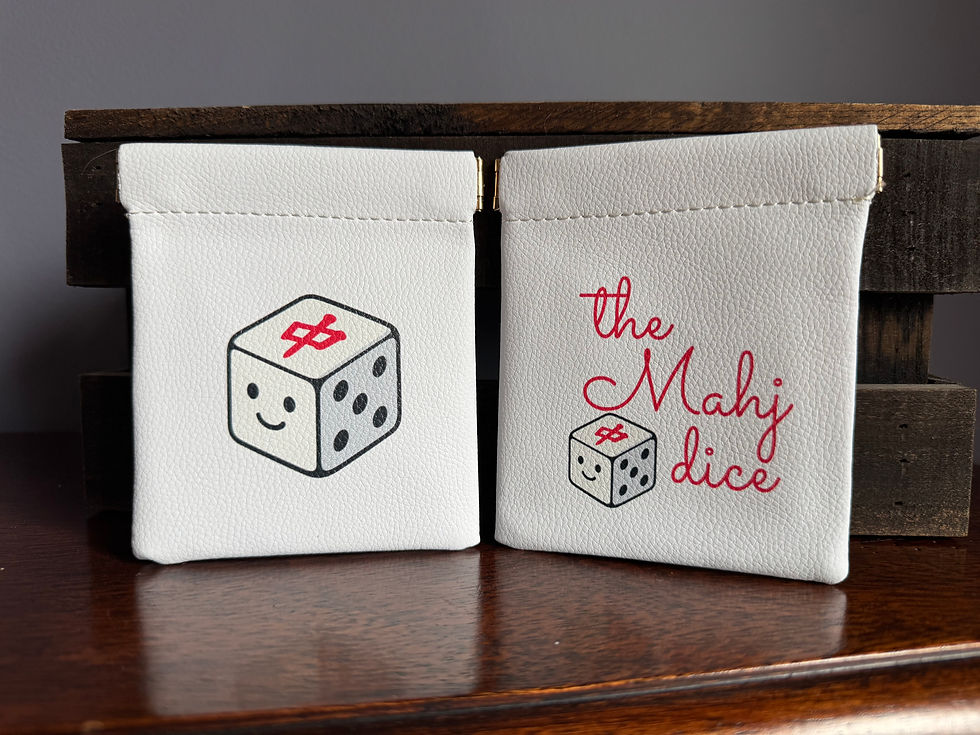 Thumbnail: Mahj Dice Bag or Coin Purse, Faux Leather Mahj Bag, Gift for her