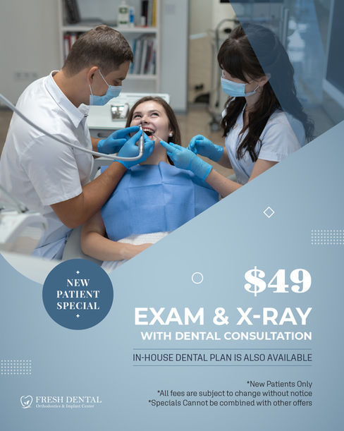 Fresh Dental Orthodontics & Implant Center in Dallas, TX 75248 - Orthodontics, Braces, Dental Implant, Cosmetic Dentistry, Family Dentistry, Emergency Dental Care, Teeth Whitening, Dental Checkups, Dental Cleaning, Fluoride Treatments, Dental Sealants, Oral Cancer Screening, Gum Disease Prevention, Invisalign, Clear Aligner, Porcelain Veneers, Smile makeover, Tooth fillings, Cosmetic Bonding, Dental Crown, Dental Bridges, Wisdom Tooth Extractions, Root Canal Therapy