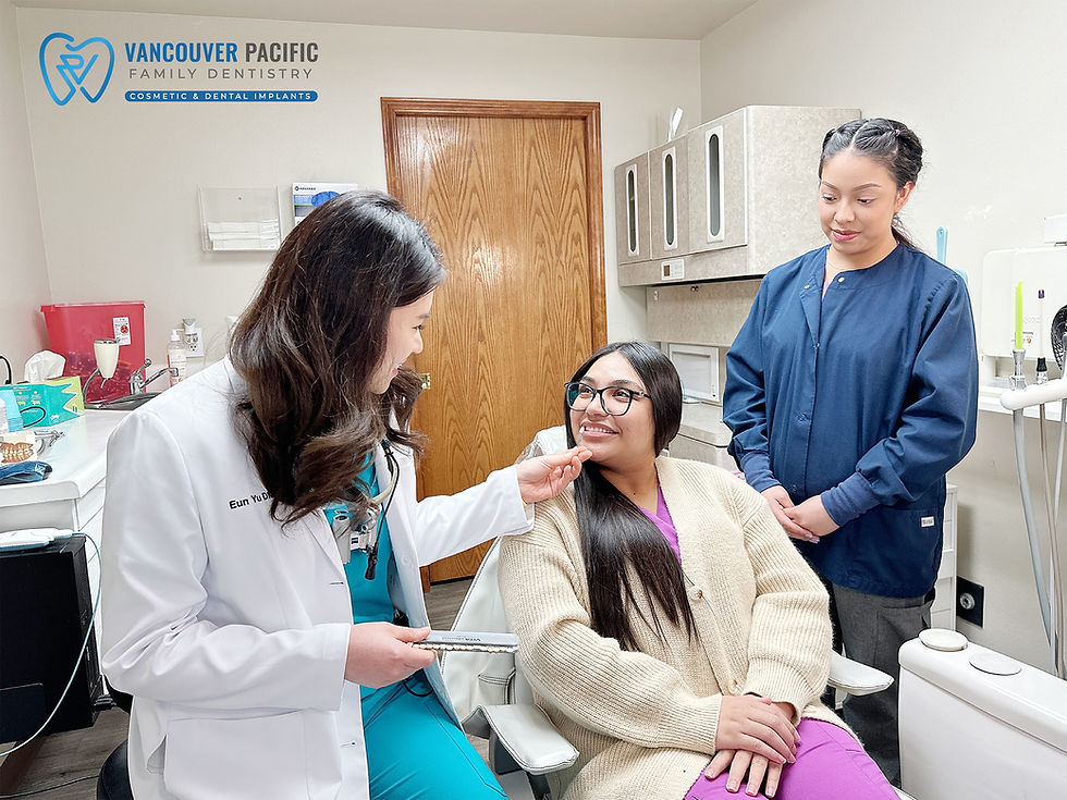 Vancouver Pacific Family Dentistry, WA 98665 Cosmetic Dentistry, Dental Implants - Dental Checkups, Dental Cleaning, Examinations, Crowns, Bridges, Implants, Restorations, Inlays, Onlays, Veneers, Laminates, Bonding, Fillings, Teeth Whitening, Smile Makeover, Tooth Extractions, Wisdom Tooth, Kid Friendly Dentist, Pediatric Dentist, Periodontics, Root Canal Therapy, Oral Cancer Screening, Night Guards for TMJ, Toothaches, Fluoride Treatments, Special needs dentistry