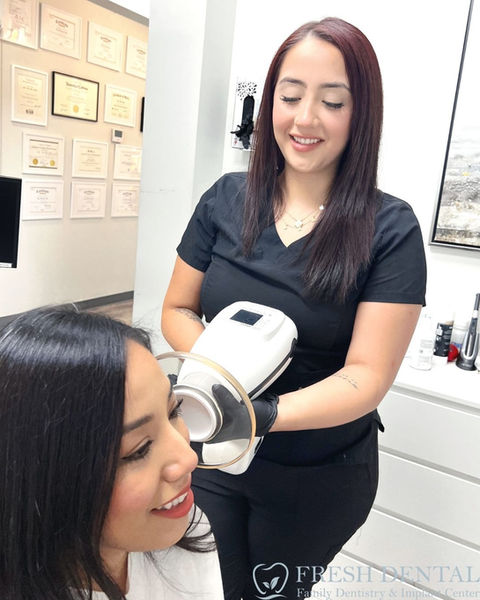 Fresh Dental Family Emergency Dentistry & Implant Center in Dallas, TX 75248 - Dental Implant, Cosmetic Dentistry, Family Dentistry, Emergency Dental Care, Teeth Whitening, Dental Checkups, Dental Cleaning, Fluoride Treatments, Dental Sealants, Oral Cancer Screening, Gum Disease Prevention, Invisalign, Clear Aligner, Porcelain Veneers, Smile makeover, Tooth fillings, Cosmetic Bonding, Dental Crown, Dental Bridges, Wisdom Tooth Extractions, Root Canal Therapy