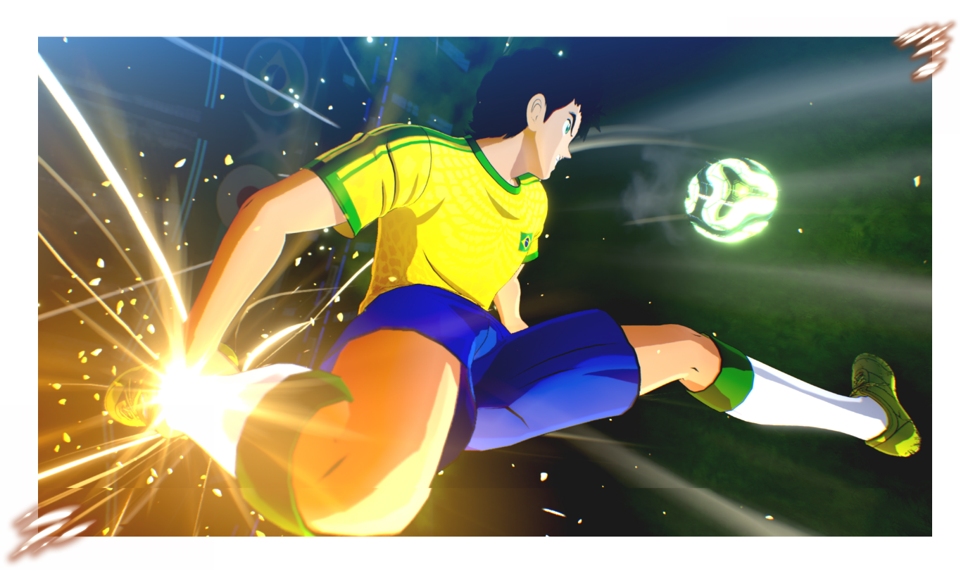 Captain Tsubasa 2: Ein brasilianischer Spieler führt einen Spezialschuss aus