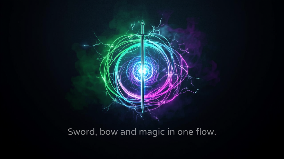Melee, ranged and magic fused into a single combat flow