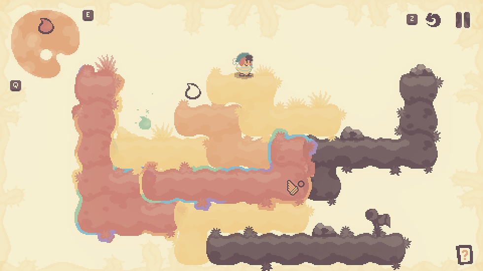 Sequenza platform di Colorbound con piattaforme sospese e ostacoli