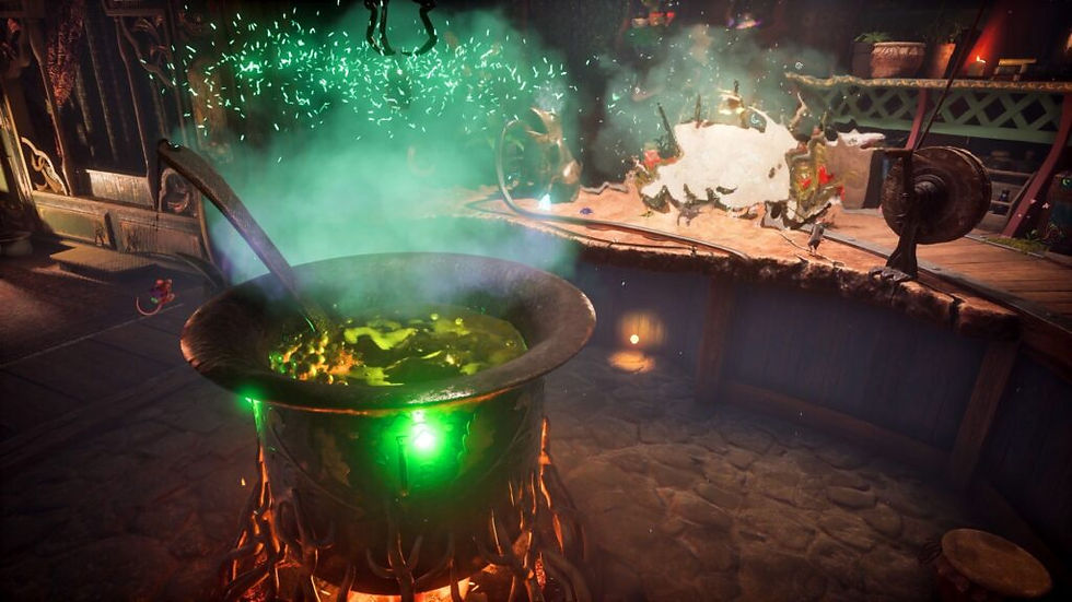 Interaktives Brauen eines Rezepts in Hela of Mice & Magic