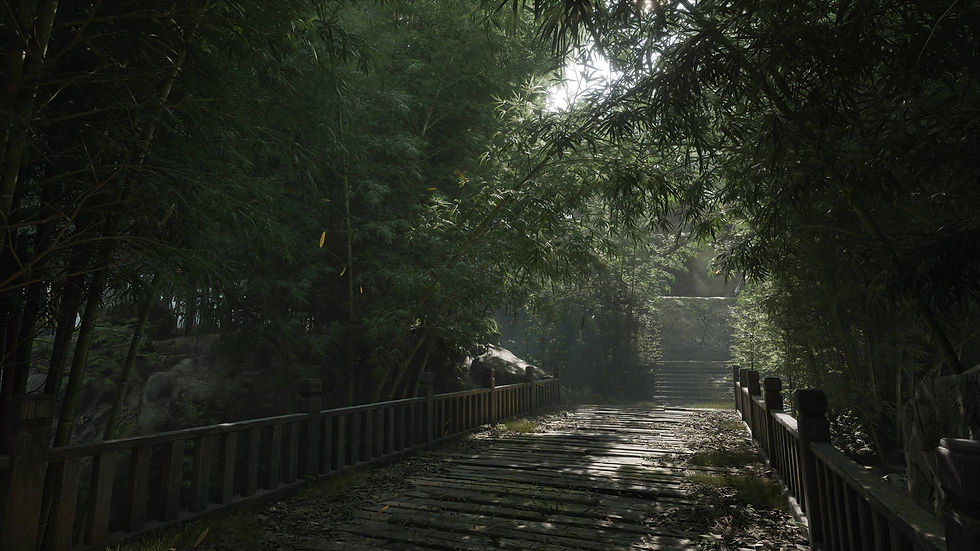 Sentiero di bambù nel mondo di Phantom Blade Zero