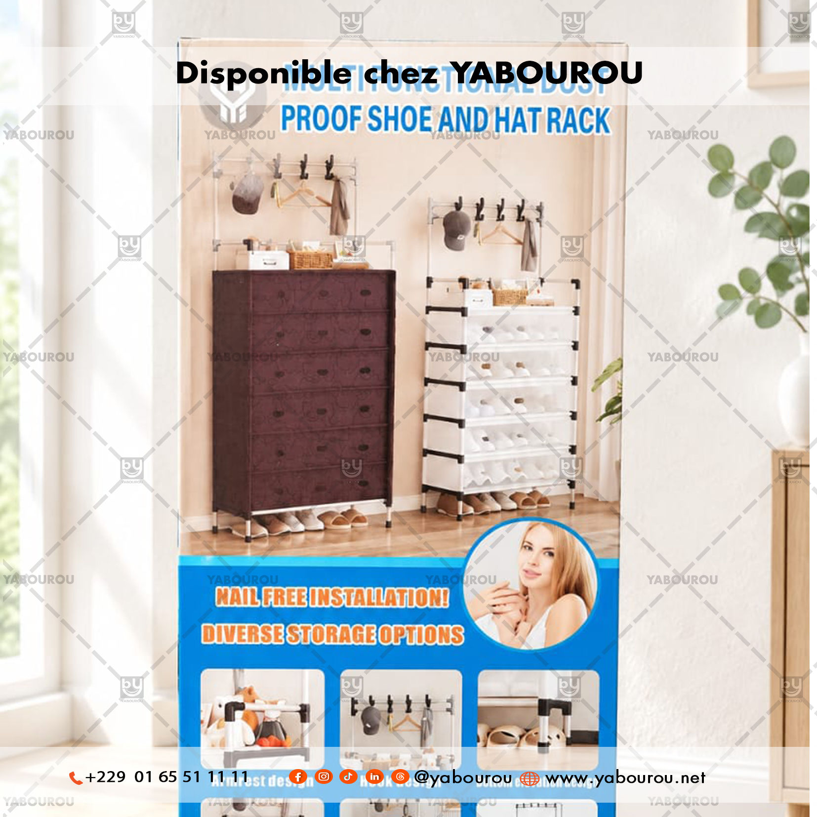 ÉTAGÈRE MULTIFONCTION POUR CHAUSSURES, VÊTEMENTS & ACCESSOIRES