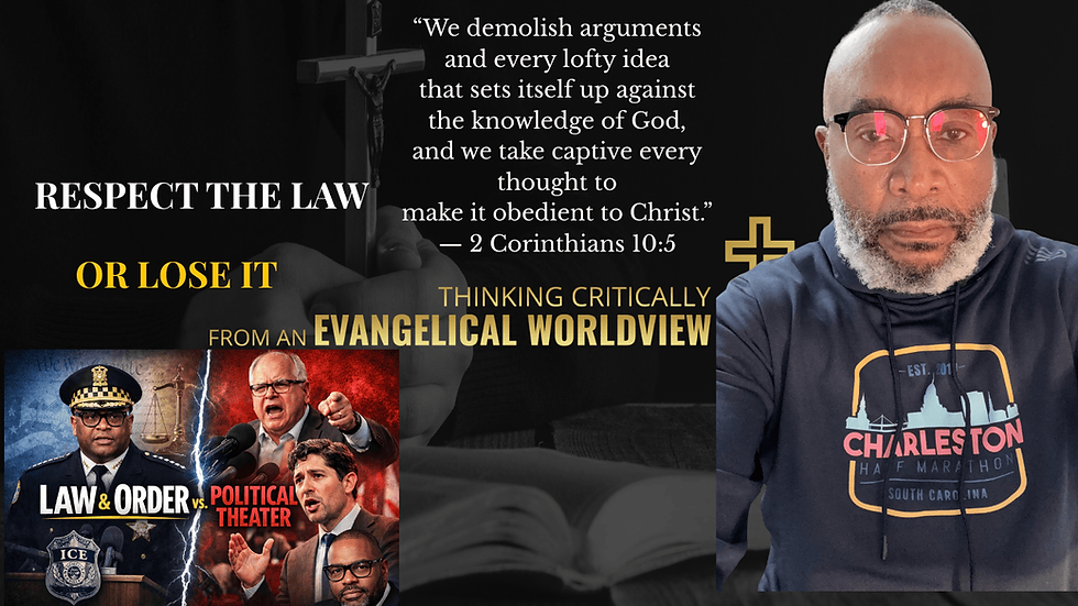 Christian commentator Ricky V. Kyles Sr. offering an Evangelical analysis of the Rule of Law and ICE from a biblical worldview
