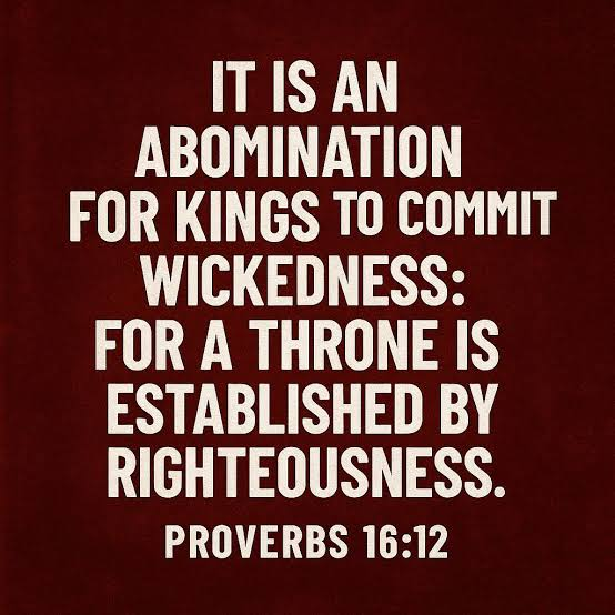 Image of Proverbs 16:12