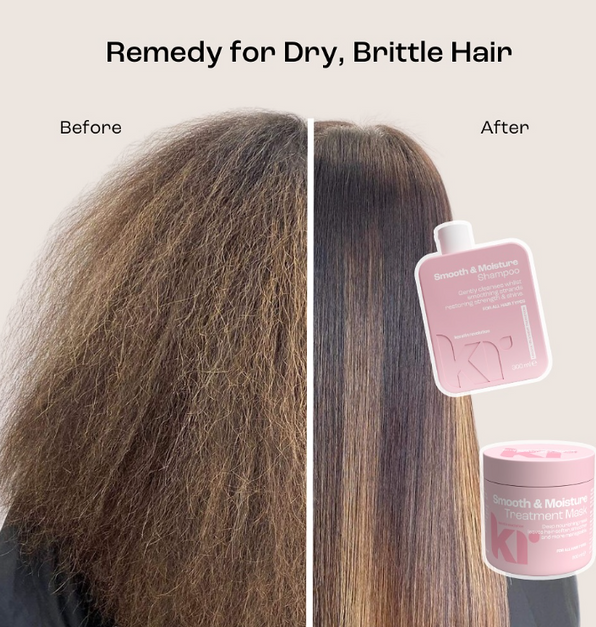 Before and after keratin hair treatment, transforming hair to smooth, shiny, and frizz-free with professional styling in Wolverhampton, Tettenhall