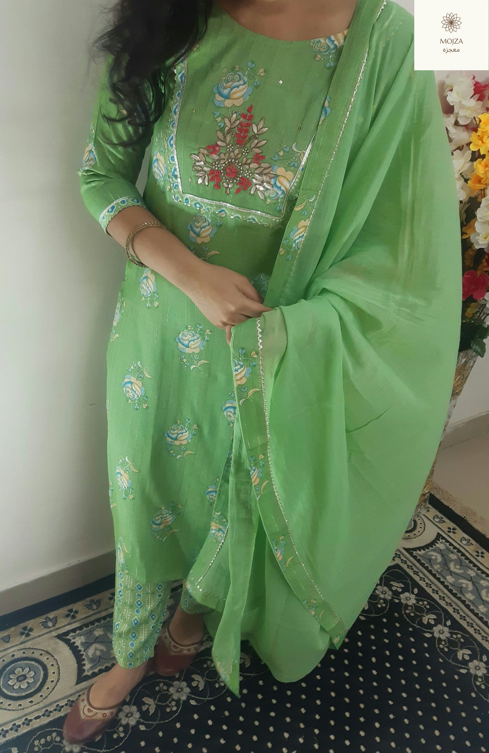 Thumbnail: Green gota patti suit- MA0004