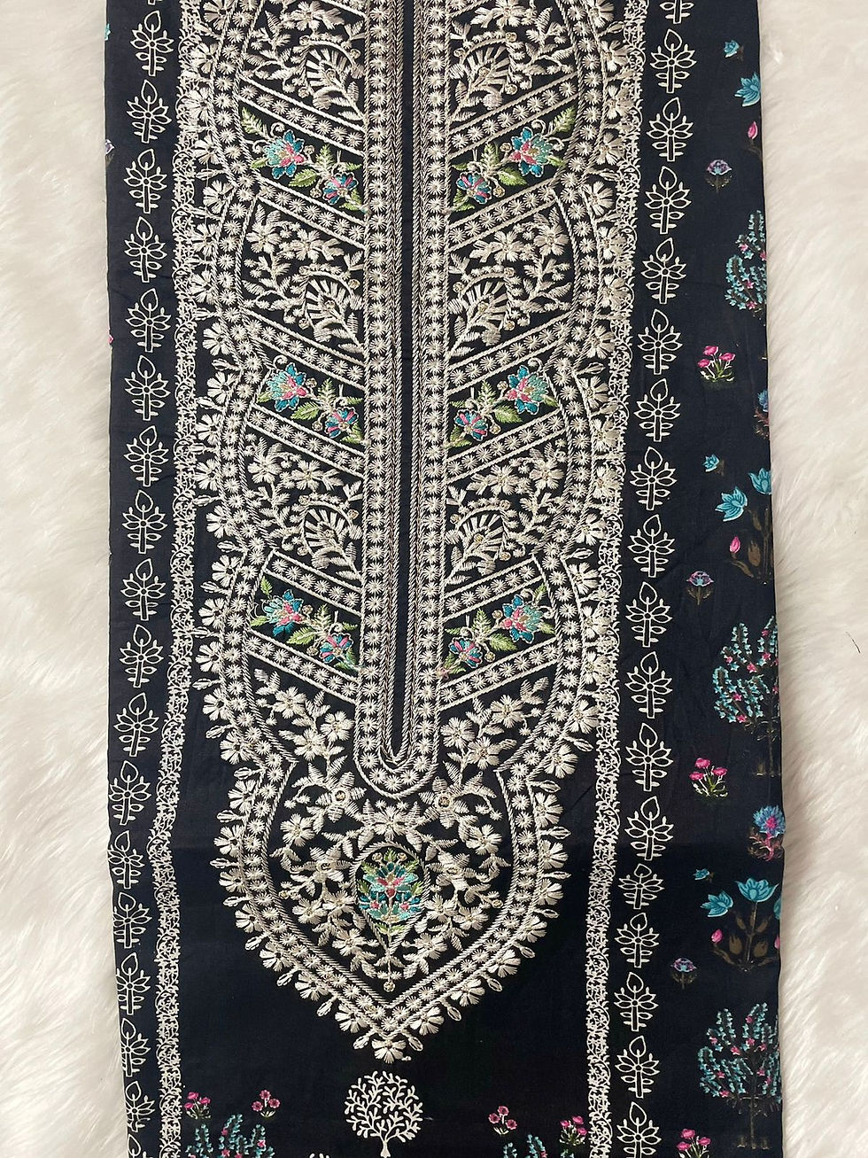 Thumbnail: unstiched cotton embroided dress material