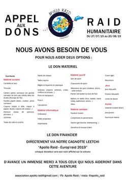 affiche appel aux dons