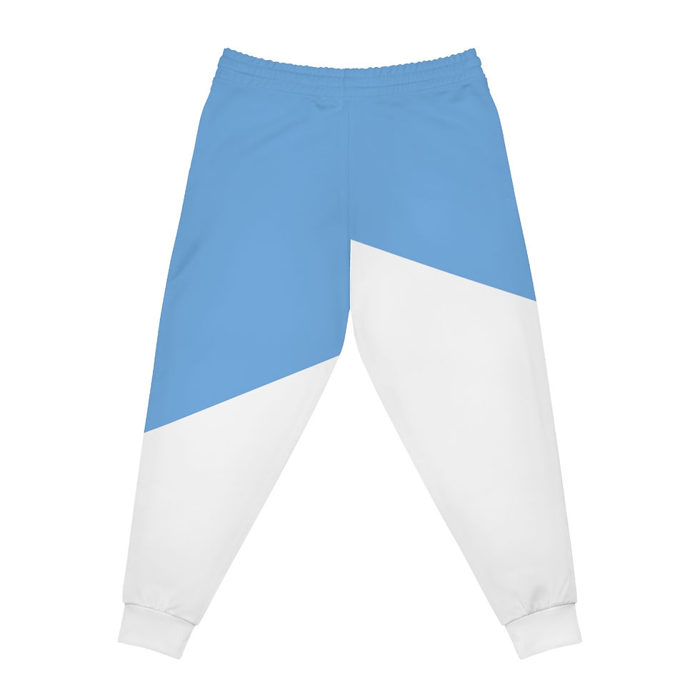 Thumbnail: Sky Blue Hustle House Color Block Athletic Joggers (AOP)