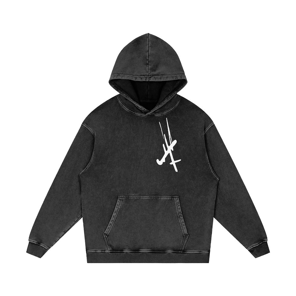 Snow Washed Loose Cotton Hoodie