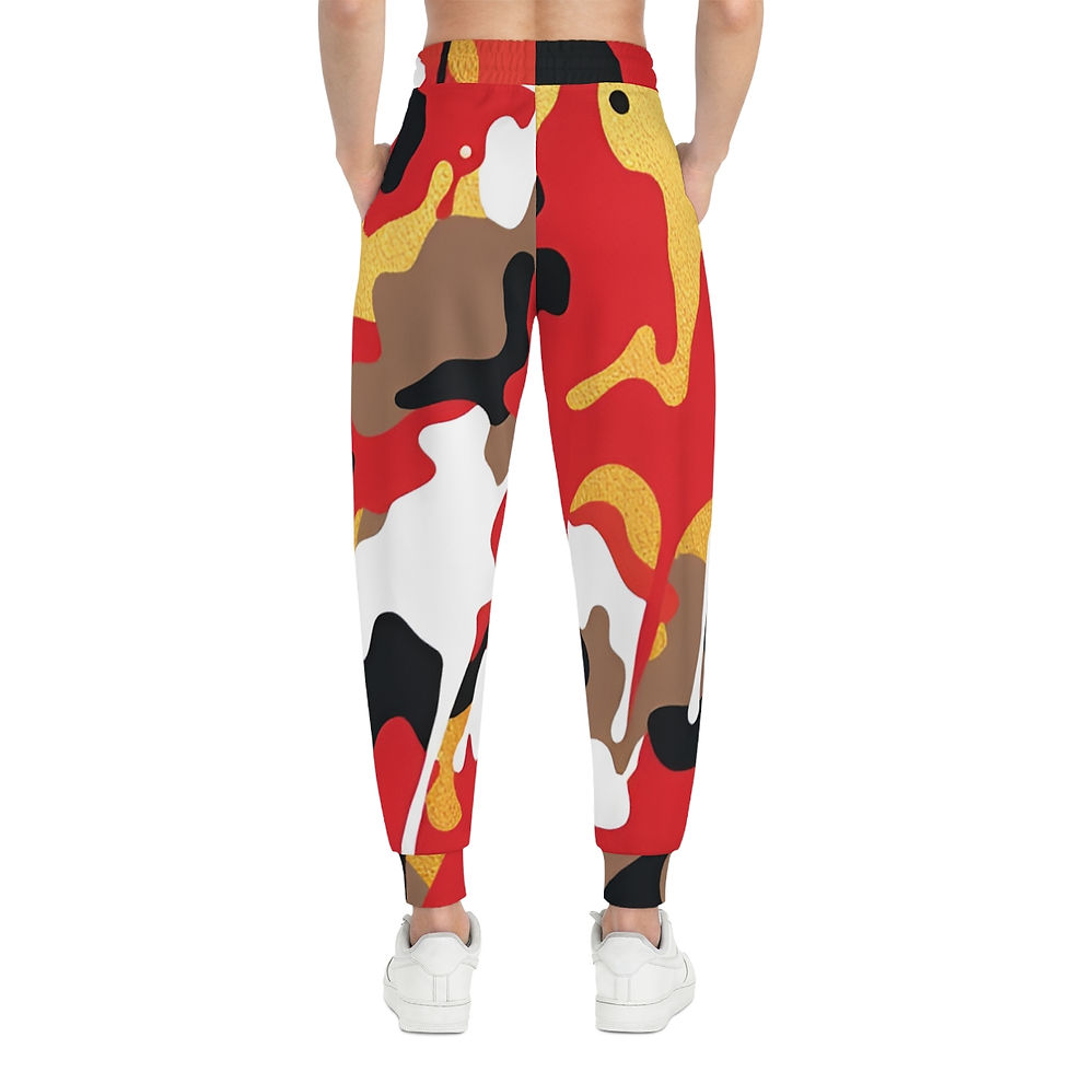 Thumbnail: Red-GoldDufflebag Hu$tle Boyz Joggers (AOP)