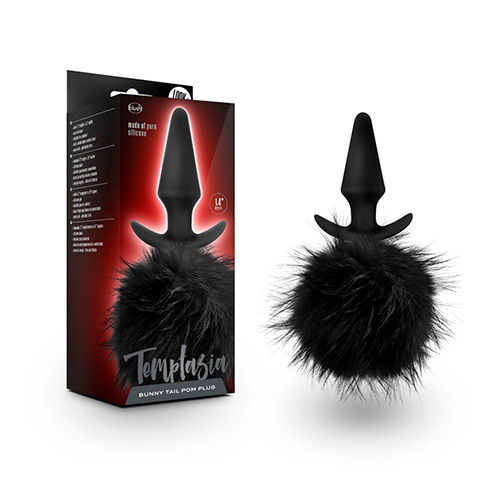 PLUG ANAL BUNNY TAIL POM NEGRO SILICONA BUNNY TAIL POM PLUG