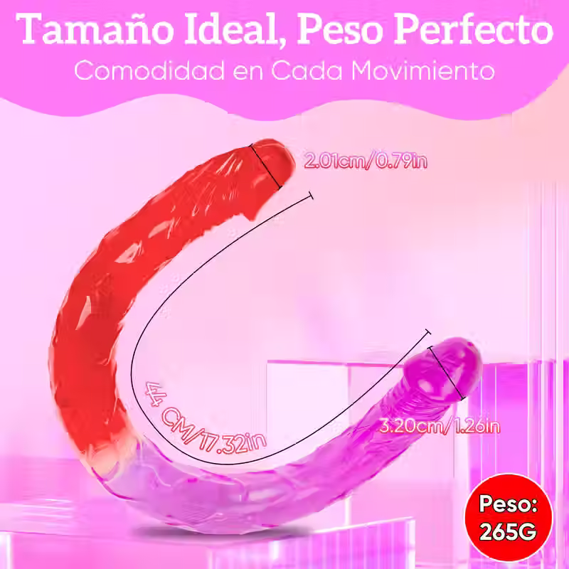 Miniatura: DILDO DOBLE FLEXIBLE BICOLOR 44 CM