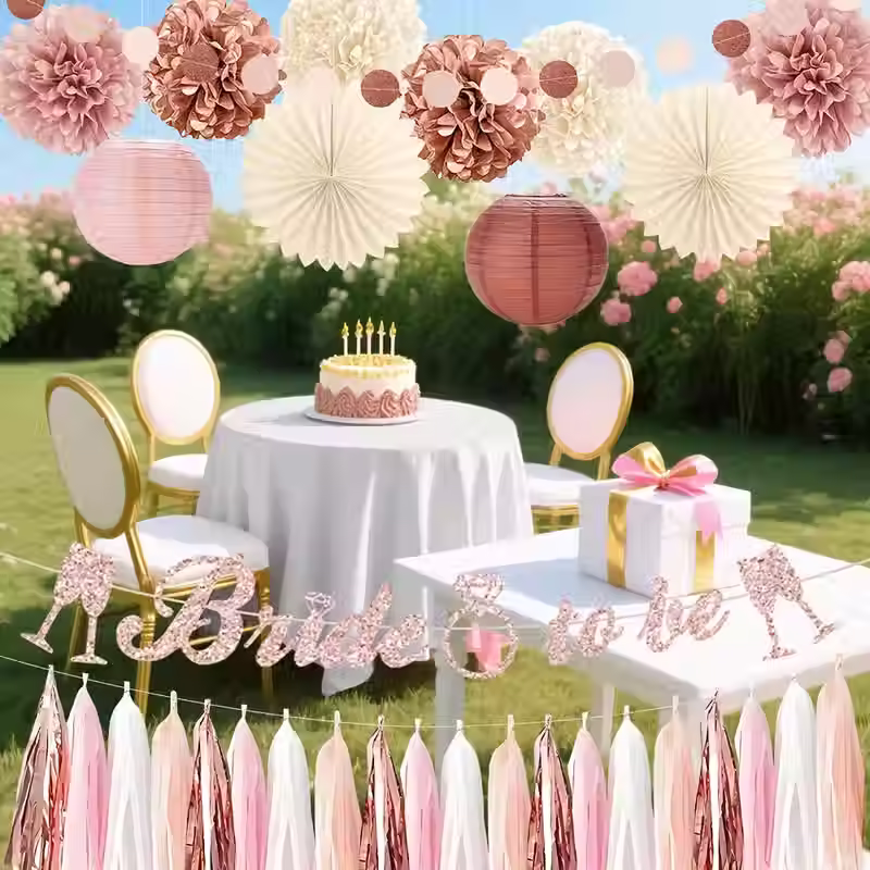 Miniatura: DECORACIÓN DESPEDIDA DE SOLTERA ORO ROSA KIT COMPLETO