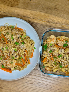 Nouilles asiatiques aux crevettes