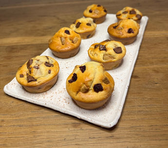 Muffins poire, chocolat au lait et muffins cranberries chocolat blanc