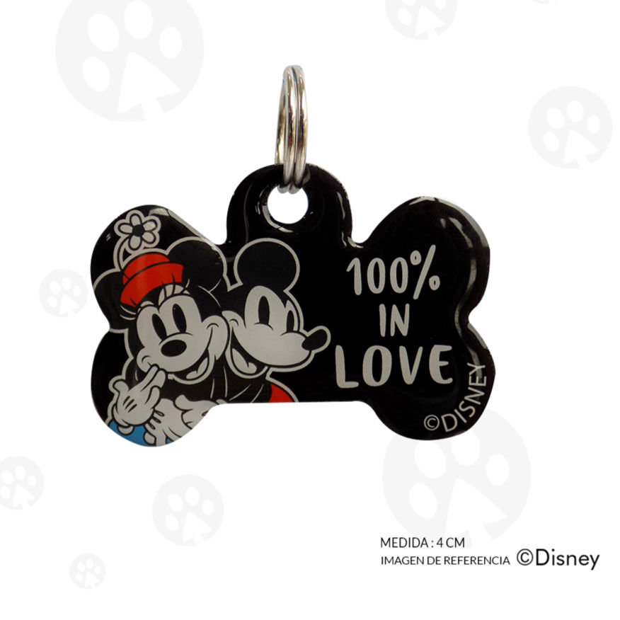Placa de Identificación color negro Mickey & Minnie Disney #21 (4 cm)