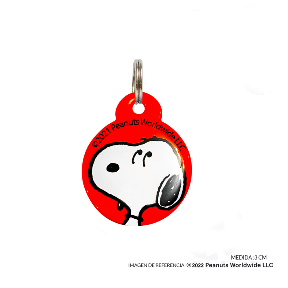 Placa de Identificación color rojo Snoopy #28 (4 cm)