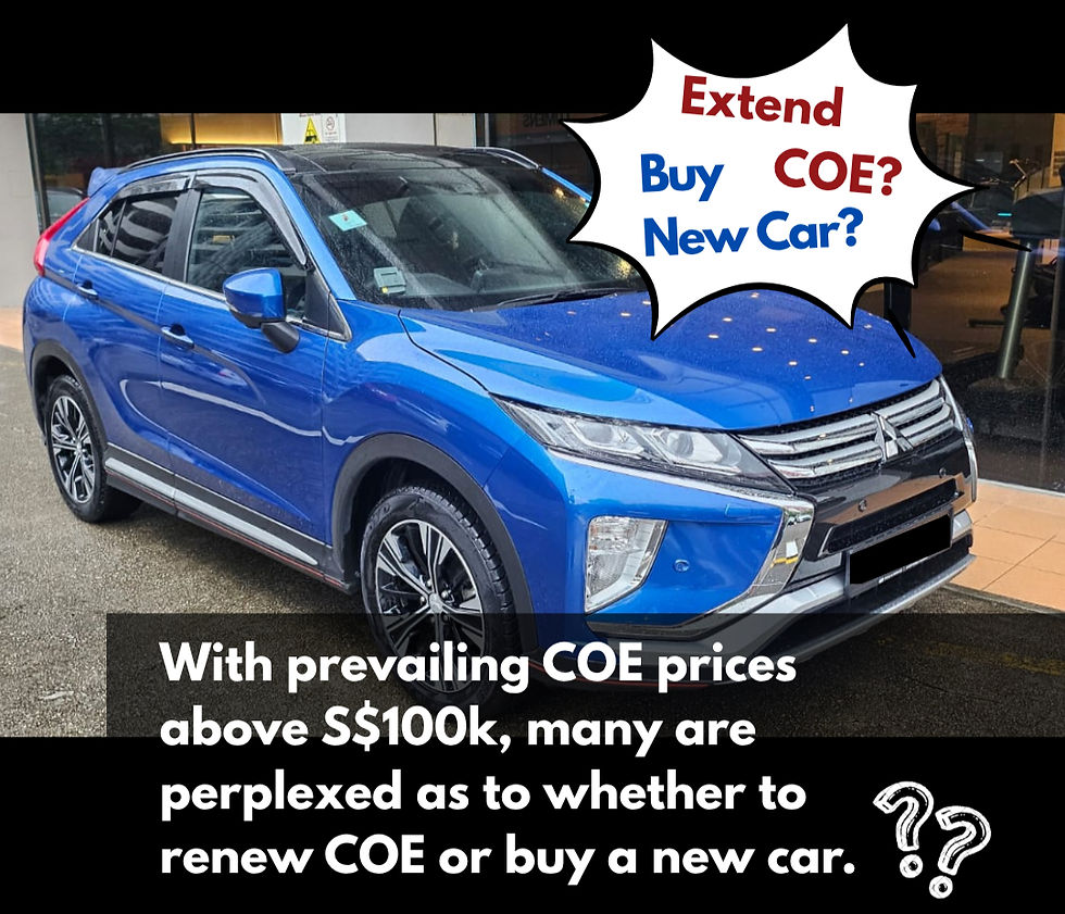 Prevailing COE prices are so high, it causes a dilemma on whether to extend COE or buy a new car.