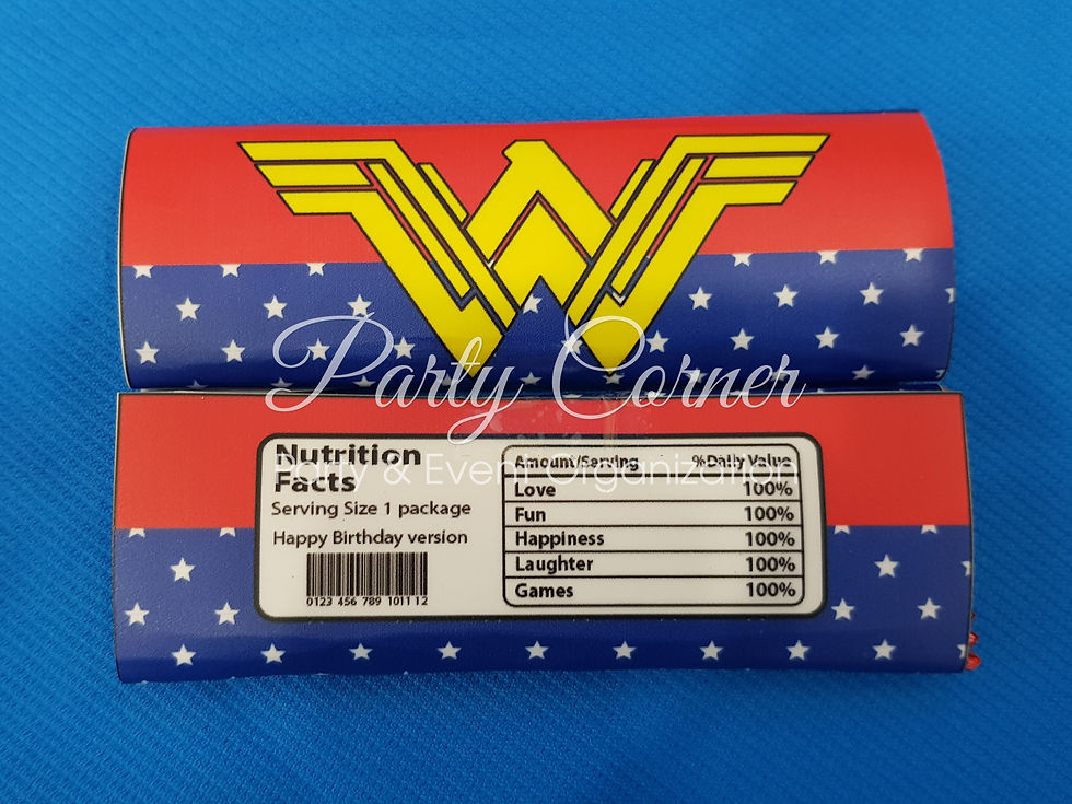 Thumbnail: Nhãn dán kẹo kitkat trang trí sinh nhật theme wonder woman