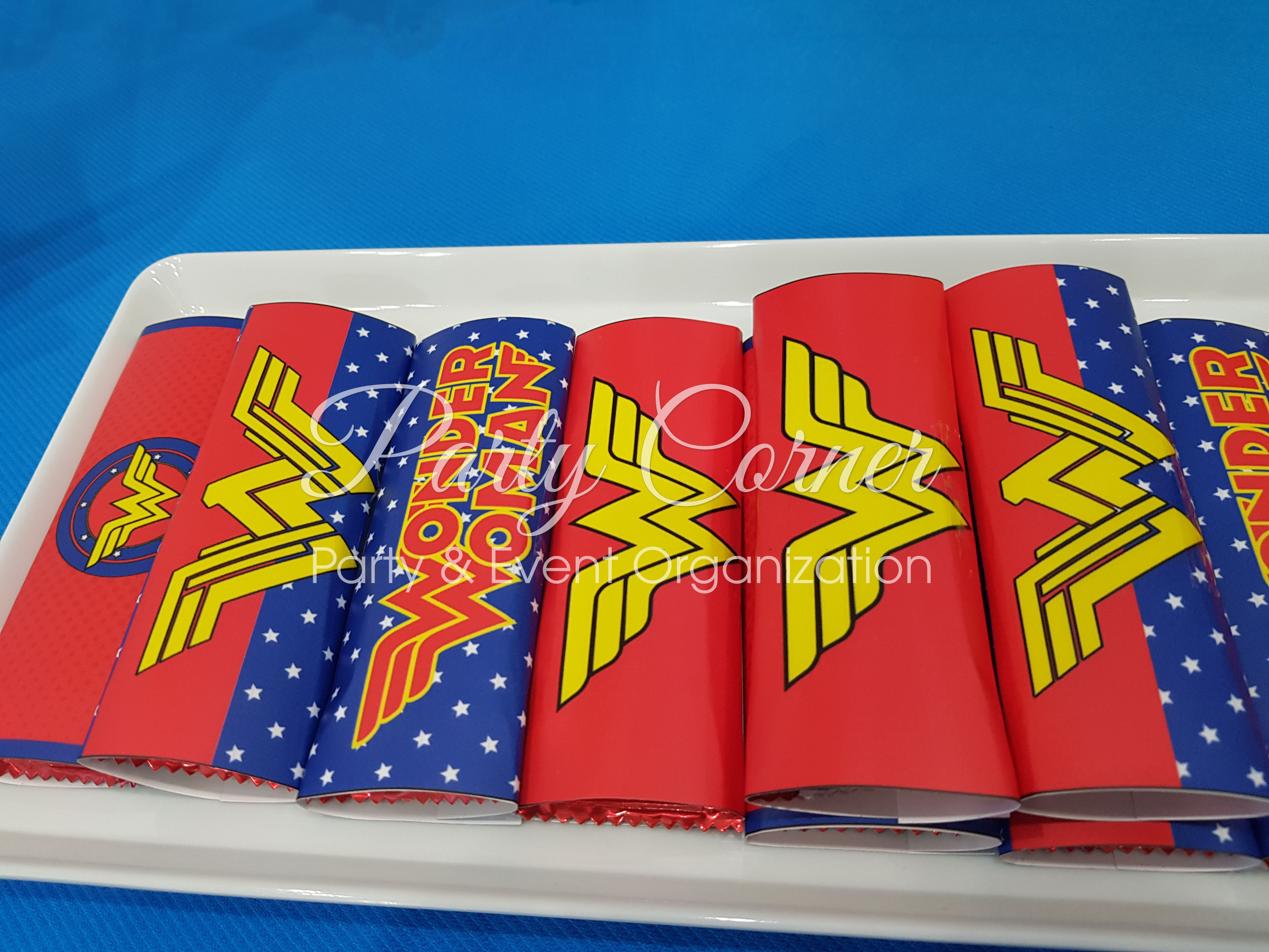 Nhãn dán kẹo kitkat trang trí sinh nhật theme wonder woman