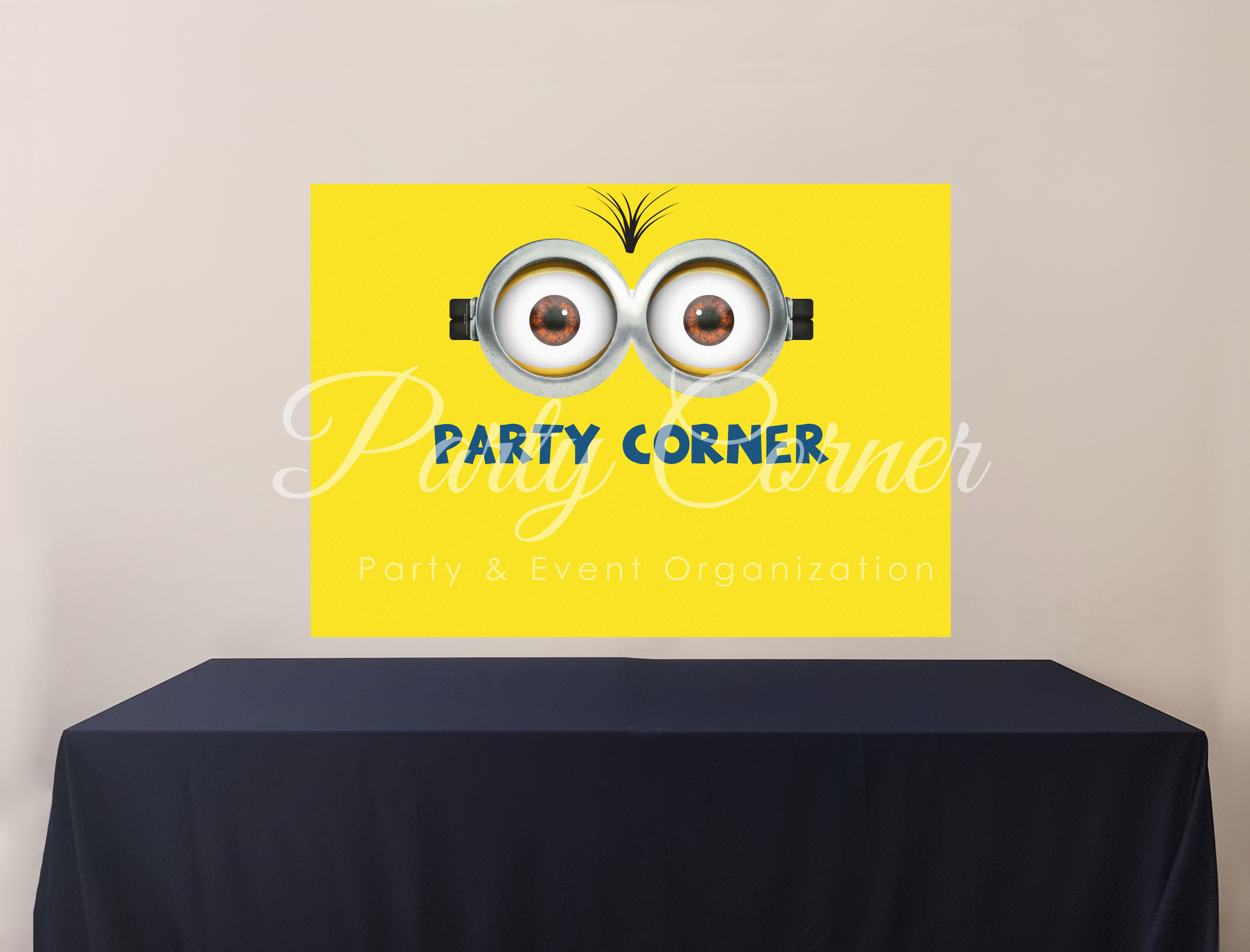 Backdrop trang trí sinh nhật theme Minion
