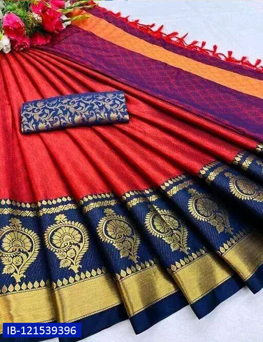Thumbnail: Woven Kanjivaram Silk Blend Saree