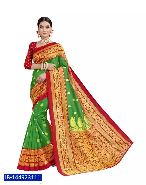 Thumbnail: Kanjeevaram Printed Poly Silk Multicolor Combo Saree With Blouse (Pack of 3)